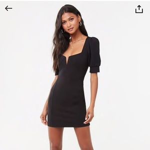 Black forever 21 statement puff sleeve dress